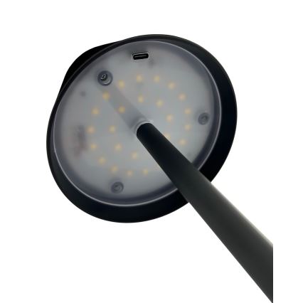 Lampe de table tactile à intensité variable LED/5W/5V USB 1200 mAh noir
