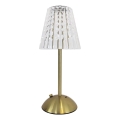 Lampe de table tactile à intensité variable rechargeable ELBA LED/1,6W/800 mAh 3000/4000/6000K doré/transparent