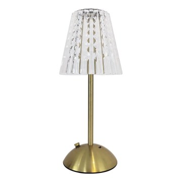 Lampe de table tactile à intensité variable rechargeable ELBA LED/1,6W/800 mAh 3000/4000/6000K doré/transparent