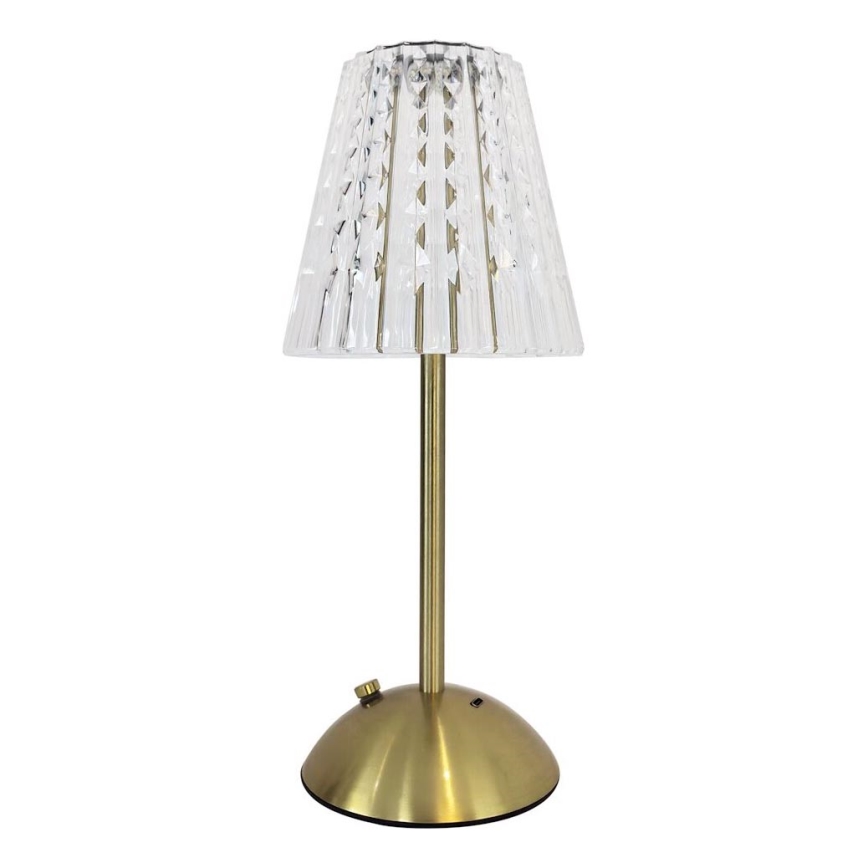 Lampe de table tactile à intensité variable rechargeable ELBA LED/1,6W/800 mAh 3000/4000/6000K doré/transparent