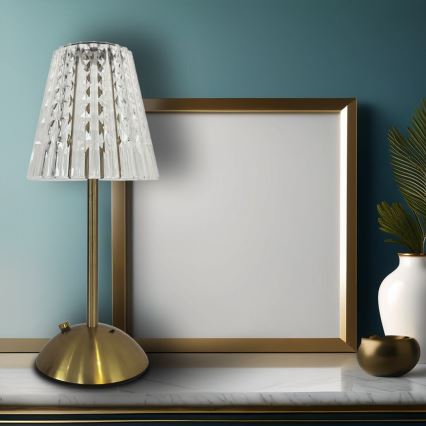 Lampe de table tactile à intensité variable rechargeable ELBA LED/1,6W/800 mAh 3000/4000/6000K doré/transparent
