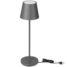 Lampe de table tactile à intensité variable rechargeable LED/2W/5V 4400 mAh IP54 gris