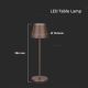 Lampe de table tactile à intensité variable rechargeable LED/2W/5V 4400 mAh IP54 marron