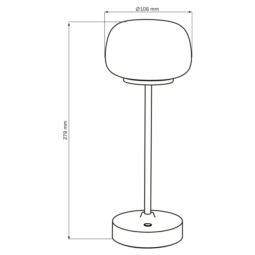 Lampe de table tactile à intensité variable RIMINI LED/2W/5V USB 2000 mAh noir/blanc