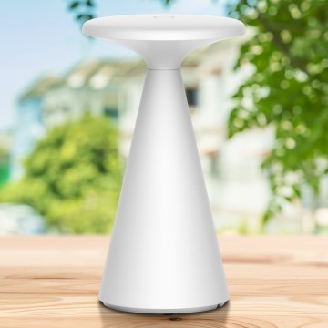 Lampe de table tactile extérieure à intensité variable PAROS LED/1,8W/5V USB 1800 mAh IP44 blanc