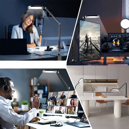 Lampe de table tactile flexible à intensité variable POINTIQ LED/15W/230V 3000-6500K CRI 96 noir