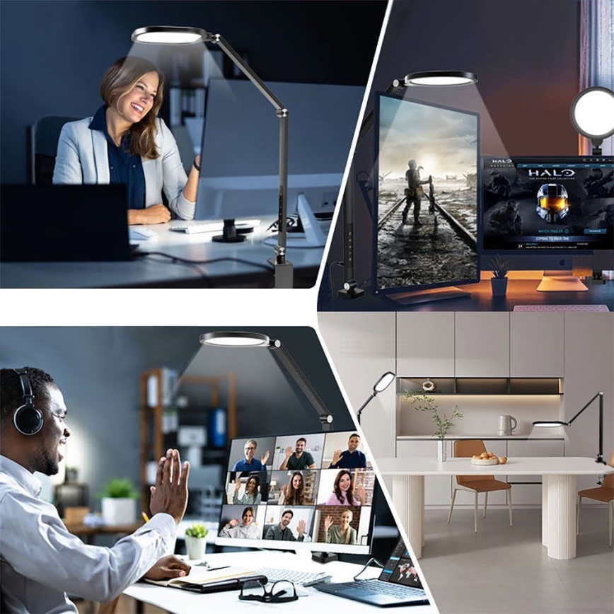 Lampe de table tactile flexible à intensité variable POINTIQ LED/15W/230V 3000-6500K CRI 96 noir