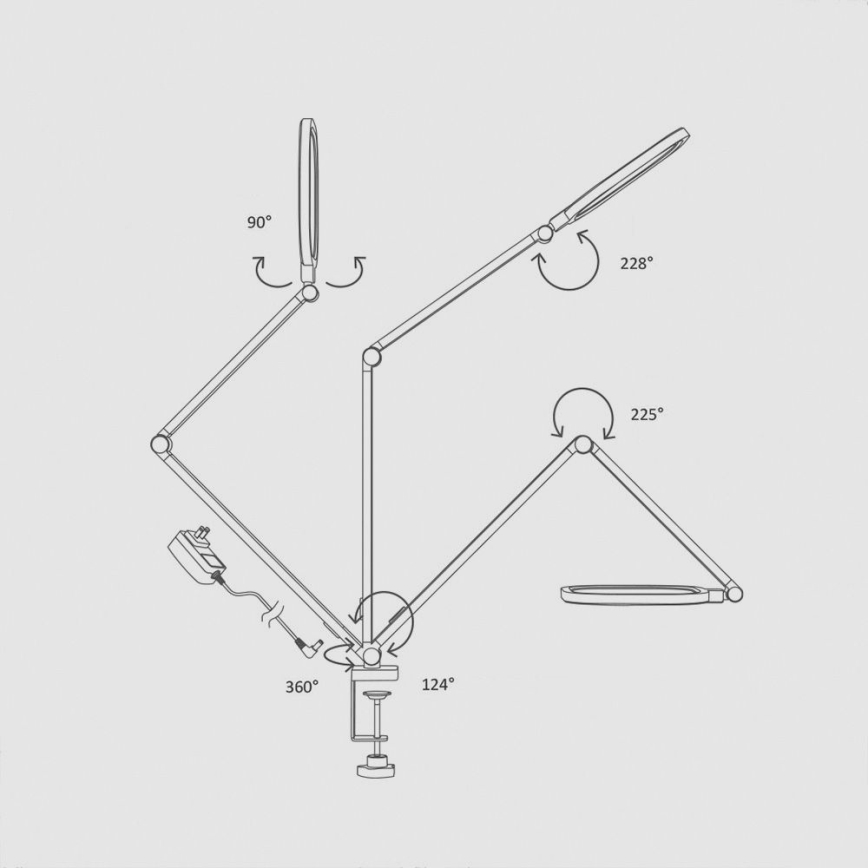Lampe de table tactile flexible à intensité variable POINTIQ LED/15W/230V 3000-6500K CRI 96 noir