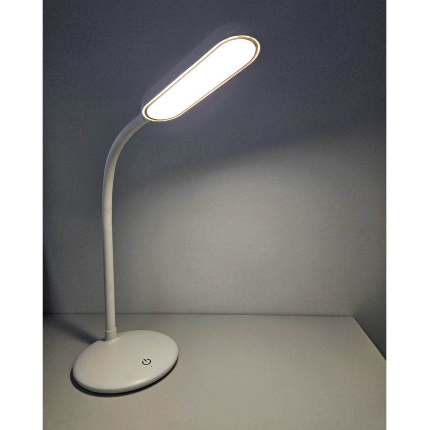 Lampe de table tactile flexible à intensité variable LED/6W/5V USB 1200 mAh blanc