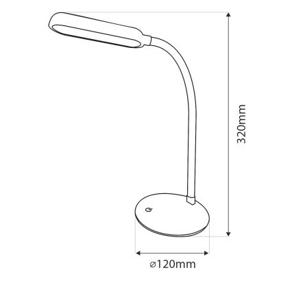 Lampe de table tactile flexible à intensité variable LED/6W/5V USB 1200 mAh blanc