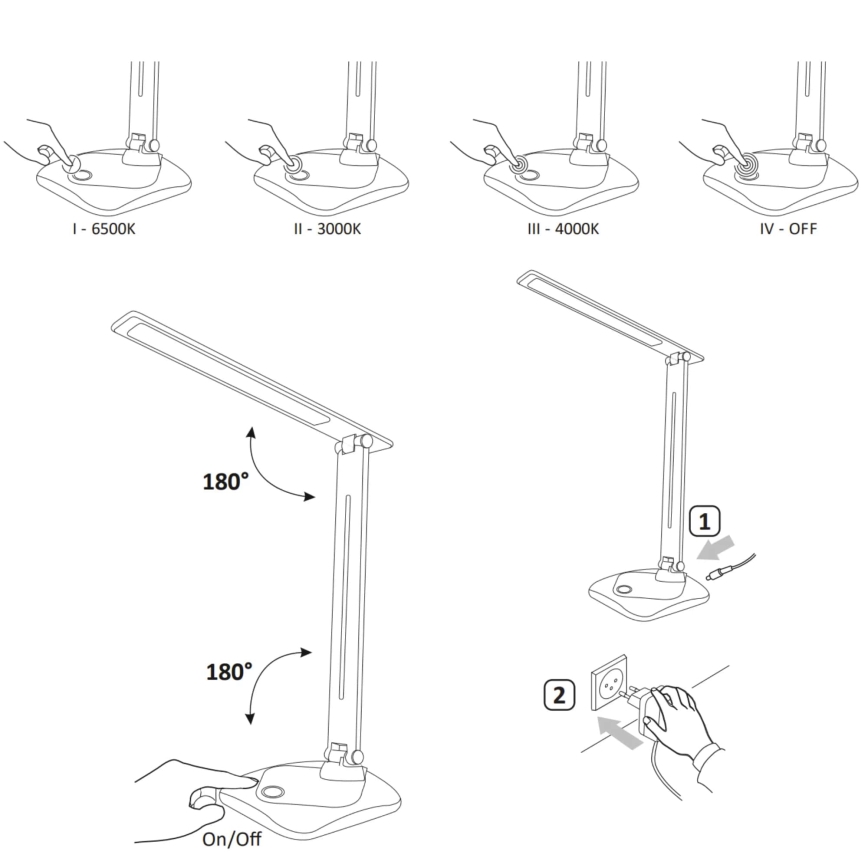 Lampe de table tactile LED à intensité variable TOLEDO LED/8W/230V 3000-6500K