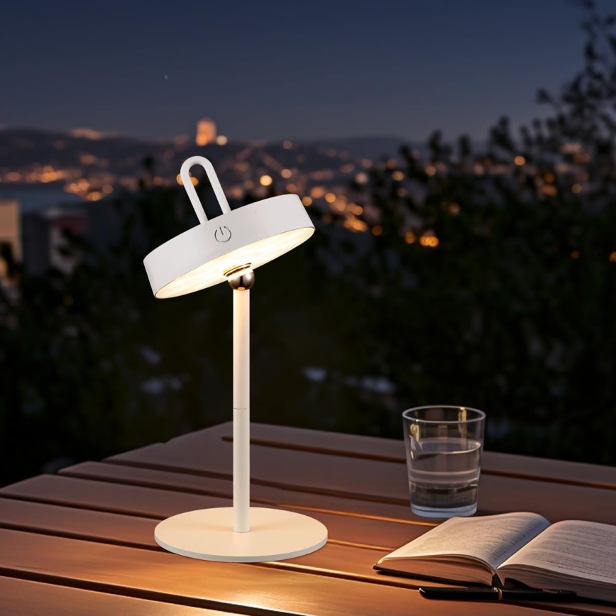 Lampe de table tactile LED dimmable rechargeable pour extérieur GENTLE LED/1,5W/3,7V 3000 mAh IP44 blanche