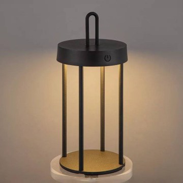 Lampe de table tactile LED d'extérieur dimmable, rechargeable GENTLE LED/1,5W/3,7V 3000 mAh IP44 noire