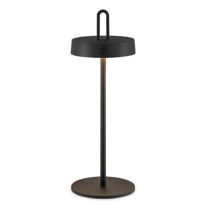 Lampe de table tactile LED dimmable rechargeable d'extérieur SHINE LED/1,5W/3,7V 3000 mAh IP44 noir