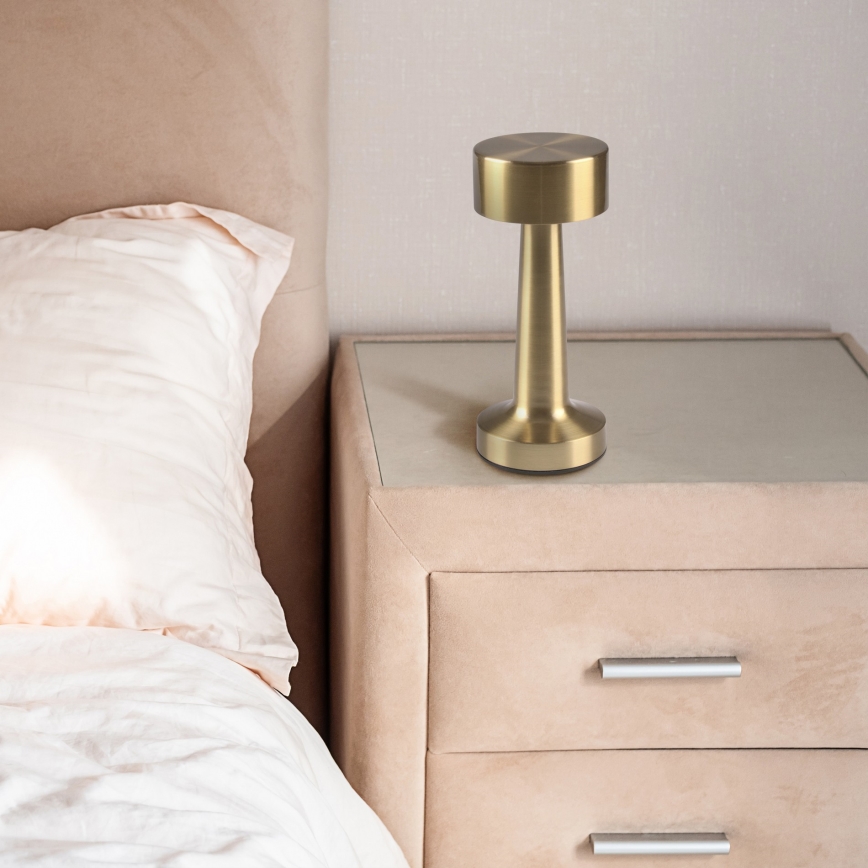 Lampe de table tactile LED dimmable SIMPLY LED/5V 2700/4000/6500K 800 mAh dorée