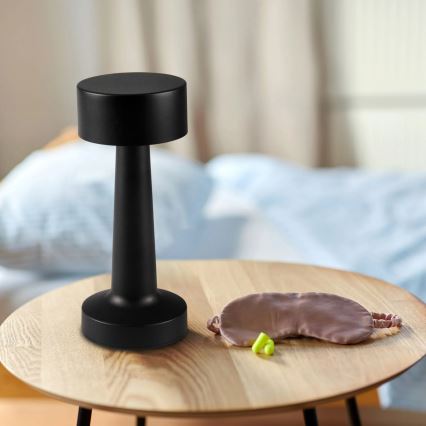 Lampe de table LED tactile dimmable SIMPLY LED/5V 2700/4000/6500K 800 mAh noire