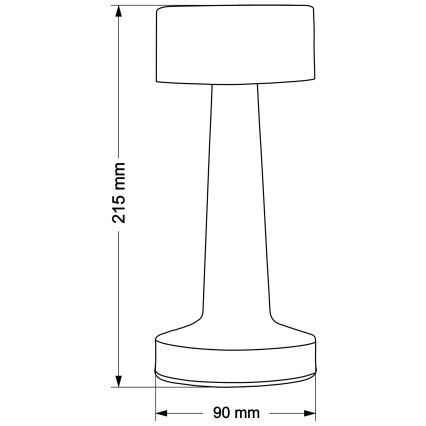Lampe de table LED tactile dimmable SIMPLY LED/5V 2700/4000/6500K 800 mAh noire