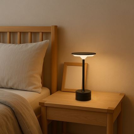 Lampe de table tactile LED rechargeable TAVOLO LED/2,5W/5V 2400 mAh 3000-6000K noire