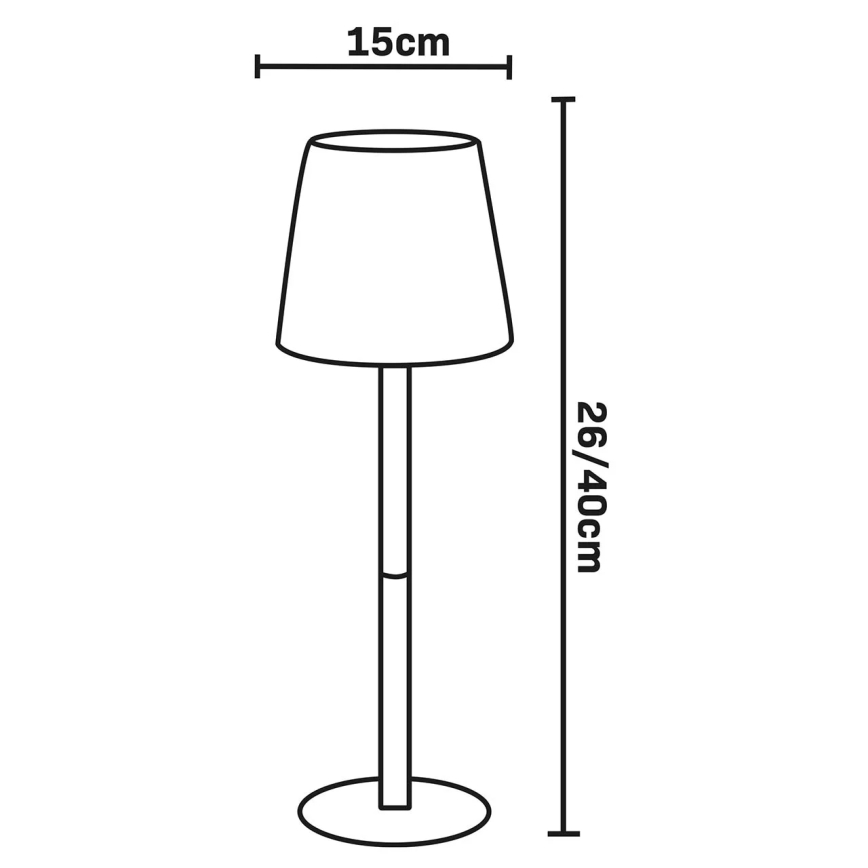 Lampe de table extérieure tactile dimmable LED RGBW LUCIA LED/2W/5V 1800/2700/6500K 3600 mAh IP44 noire