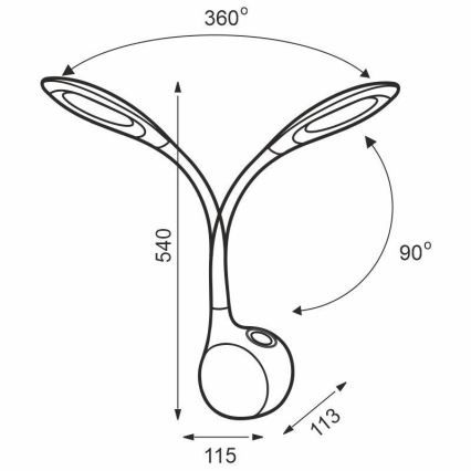 Lampe de table tactile LED RVB à intensité variable EMILY LED/7W/230V