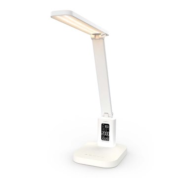 Lampe de table tactile rechargeable à intensité variable avec écran — 7,5 W LED / 1200 mAh / 3000/4000/5700 K / IRC 90 — blanc