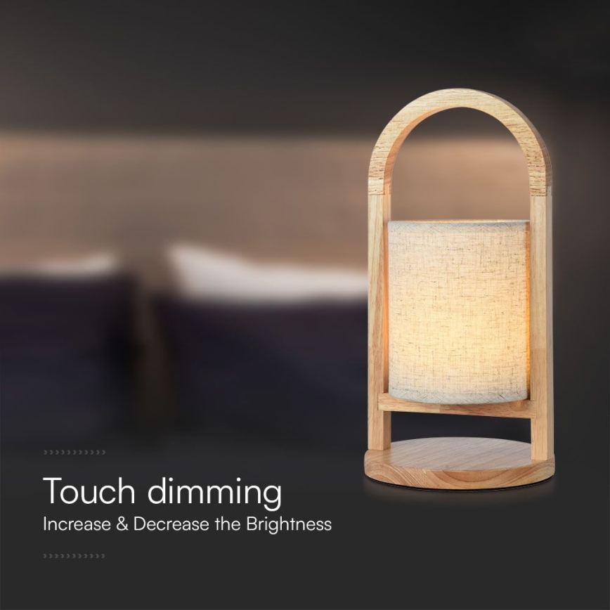 Lampe de table tactile rechargeable et à intensité variable LED/1,5W/5V 3000K 1800 mAh beige