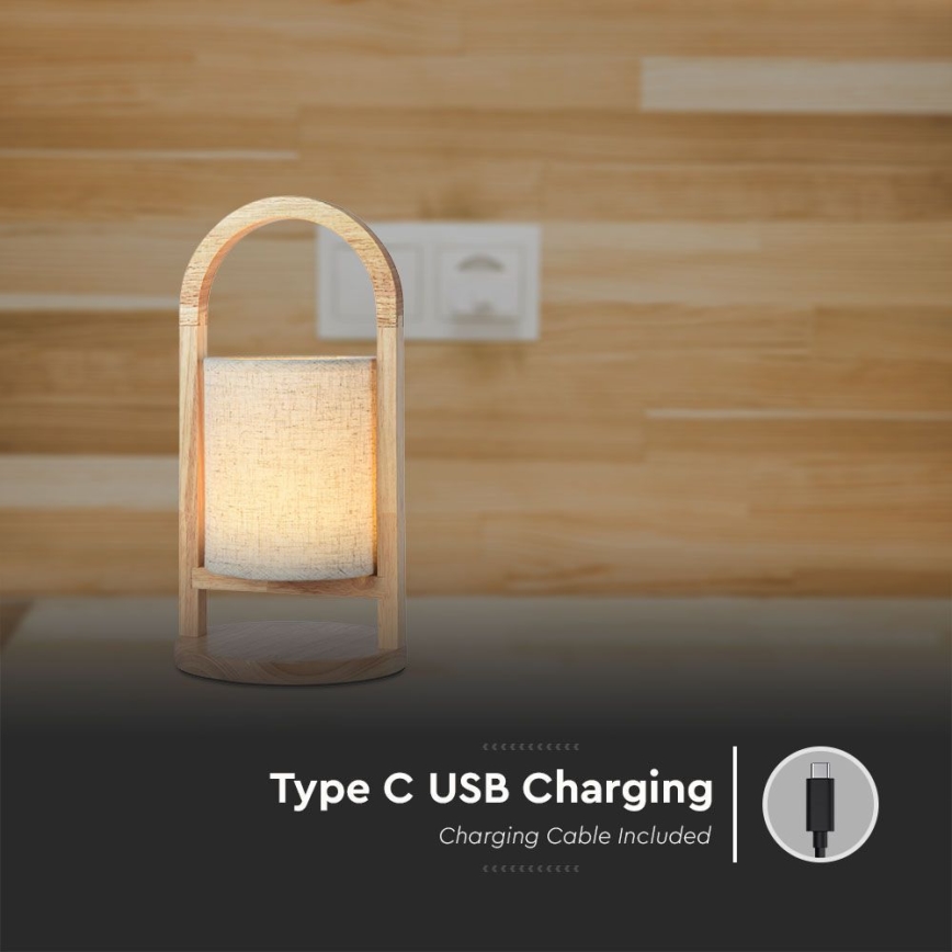 Lampe de table tactile rechargeable et à intensité variable LED/1,5W/5V 3000K 1800mAh beige