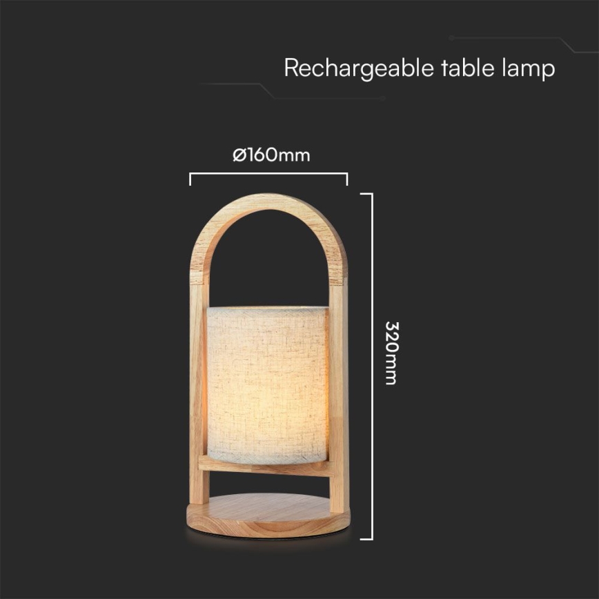 Lampe de table tactile rechargeable et à intensité variable LED/1,5W/5V 3000K 1800mAh beige