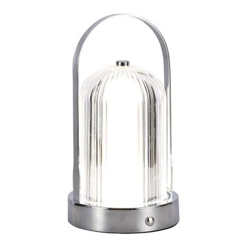 Lampe de table tactile rechargeable et à intensité variable LED/1W/5V 3000-6000K 1800 mAh chrome mat