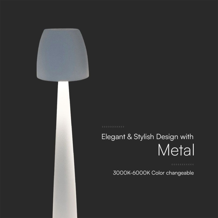 Lampe de table tactile rechargeable et à intensité variable LED/3W/5V 3000-6000K 1800 mAh blanc