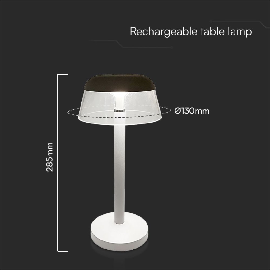 Lampe de table tactile rechargeable et à intensité variable LED/3W/5V 3000-6000K 1800 mAh blanc