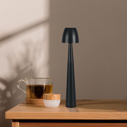 Lampe de table tactile rechargeable et à intensité variable LED/3W/5V 3000-6000K 1800 mAh noir