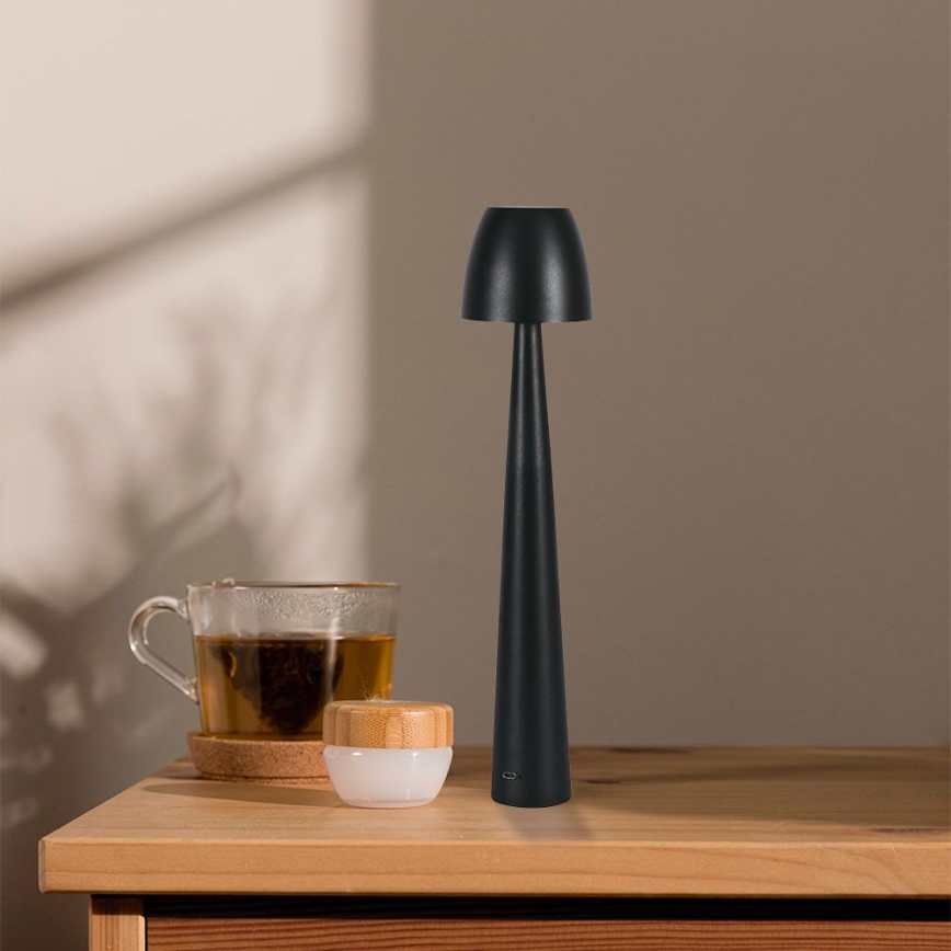 Lampe de table tactile rechargeable et à intensité variable LED/3W/5V 3000-6000K 1800 mAh noir