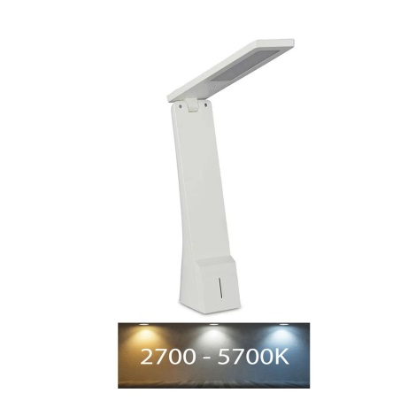 Lampe de table tactile rechargeable LED à intensité variable USB LED/4W/5V 1200 mAh 2700K-5700K blanche/argentée