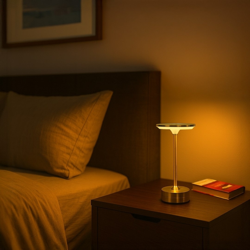 Lampe de table tactile rechargeable LED TAVOLO LED/2,5W/5V 2400 mAh 3000-6000K dorée