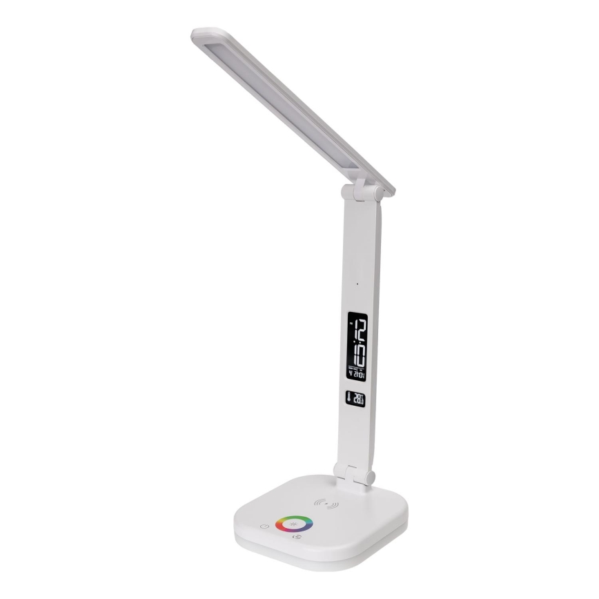 Lampe de table tactile RGBW à intensité variable avec charge sans fil, écran et Port USB MAGNUS LED/6W/5V 3000-6500K blanc
