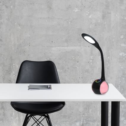 Lampe de table tactile RGBW à intensité variable COSMOS LED/6,5W/230V noir