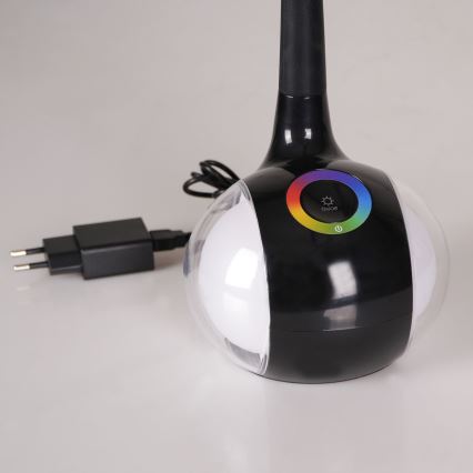 Lampe de table tactile RGBW à intensité variable COSMOS LED/6,5W/230V noir