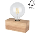 Lampe de table THEO 1xE27/25W/230V chêne - certifié FSC