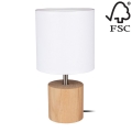 Lampe de table TRONGO ROUND 1xE27/25W/230V  chêne - certifié FSC