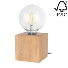 Lampe de table TRONGO SQUARE 1xE27/25W/230V chêne - certifié FSC