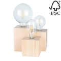 Lampe de table VINCENT 3xE27/15W/230V bouleau - certifié FSC
