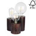 Lampe de table VINCENT 3xE27/15W/230V hêtre - certifié FSC