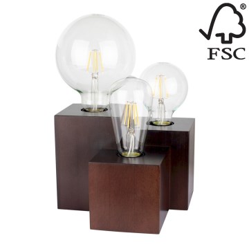 Lampe de table VINCENT 3xE27/15W/230V hêtre - certifié FSC