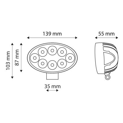 Lampe de travail EPISTAR LED/24W/10-30V IP67 6000K