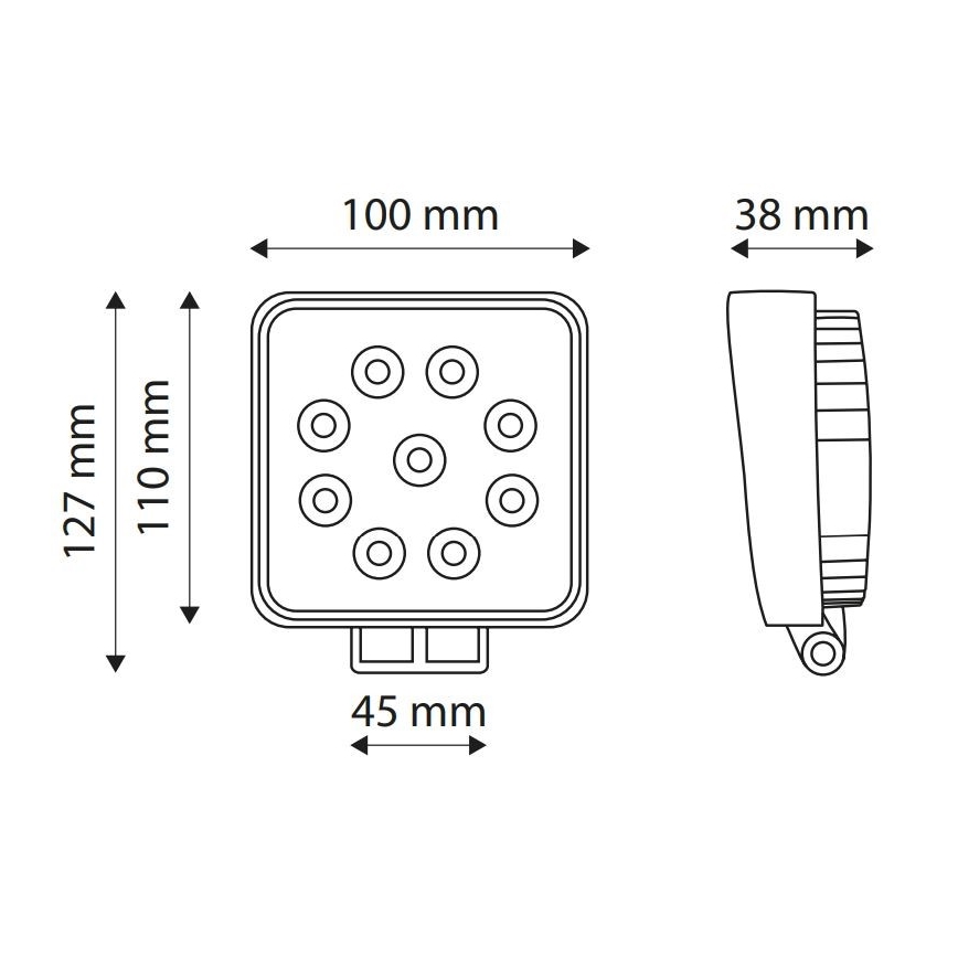 Lampe de travail EPISTAR LED/27W/10-30V IP67 6000K