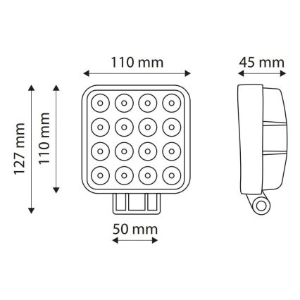 Lampe de travail EPISTAR LED/48W/10-30V IP67 6000K