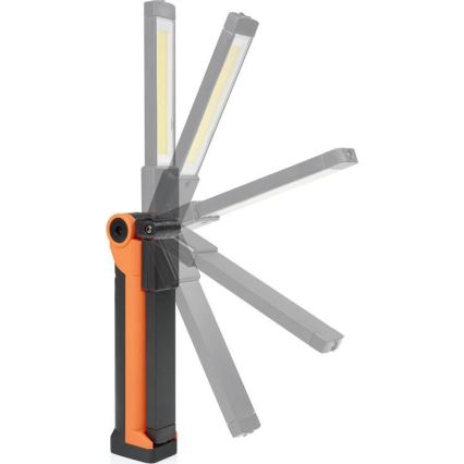 Lampe de travail LED rechargeable à intensité réglable LED/3W/5V 6500K 2000 mAh orange/noir