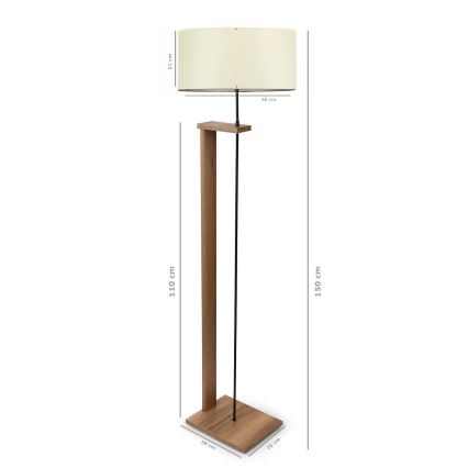 Lampe debout AYD 1xE27/40W/230V marron / crème