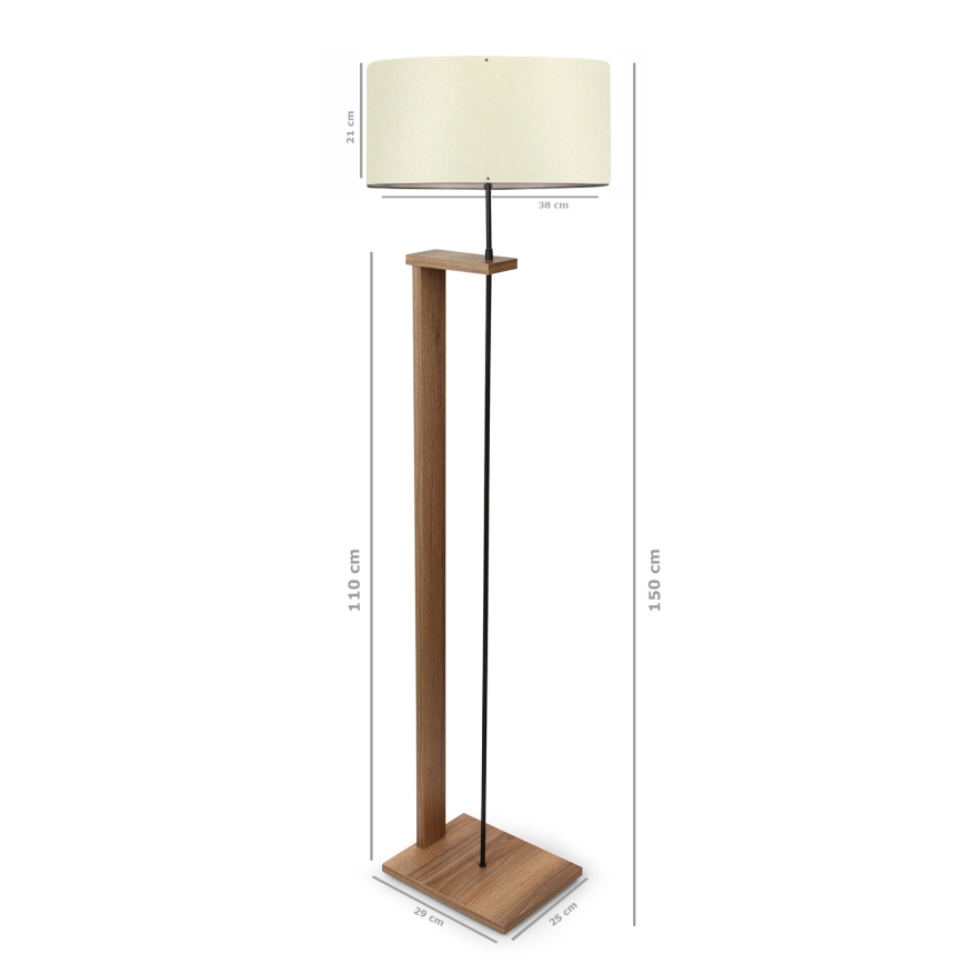Lampe debout AYD 1xE27/40W/230V marron / crème